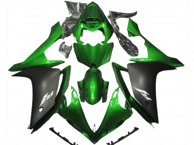 Billige Yamaha R1 Motorrad Verkleidung 2007-2008 - Grun Matt Schwarz