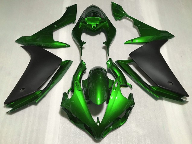 Billige Yamaha R1 Motorrad Verkleidung 2007-2008 - Grun Matt Schwarz