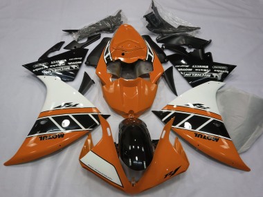 Billige Yamaha R1 Motorrad Verkleidung 2012-2014 - Orange Weiss Glanzendes Schwarz
