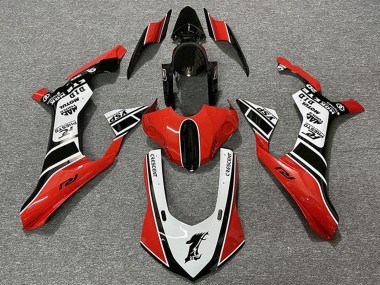 Billige Yamaha R1 Motorrad Verkleidung 2015-2019 - Weiss Rot Glanzendes Schwarz Motul YSP