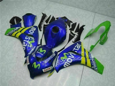 Billige Honda CBR1000RR Motorrad Verkleidung 2008-2011 - Blau Gelb Grun MoviStar Castrol
