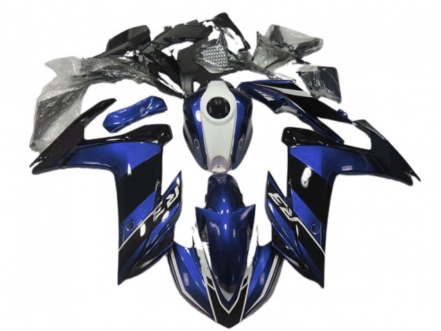Billige Yamaha R3 Motorrad Verkleidung 2015-2018 - Blau Weiss Glanzendes Schwarz