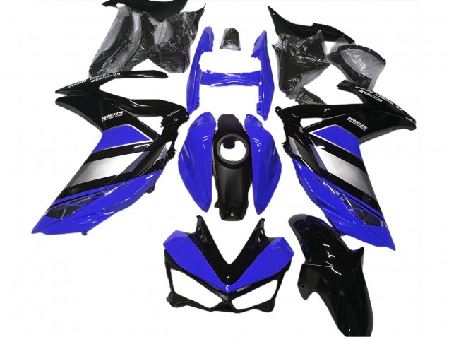 Billige Yamaha R3 Motorrad Verkleidung 2015-2018 - Blau Silber Glanzendes Schwarz Yamalube