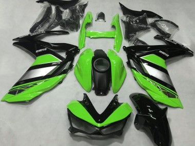 Billige Yamaha R3 Motorrad Verkleidung 2015-2018 - Grun Silber Glanzendes Schwarz