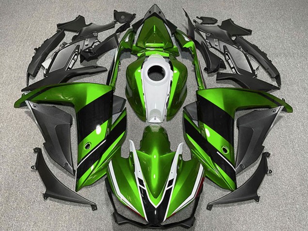 Billige Yamaha R3 Motorrad Verkleidung 2015-2018 - Grun Weiss Glanzendes Schwarz