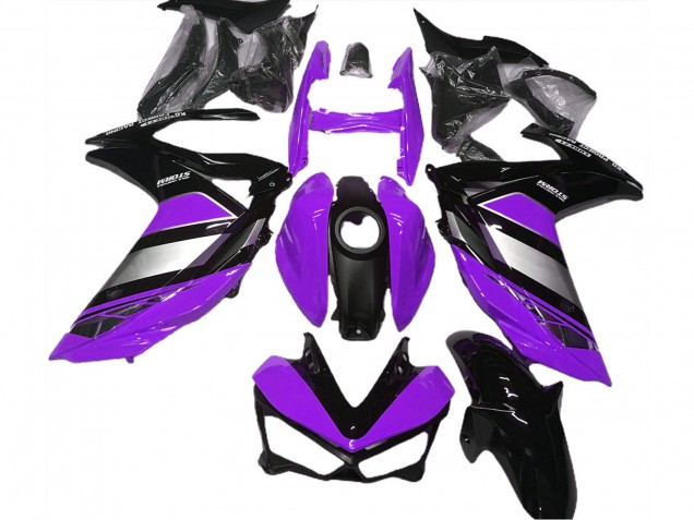 Billige Yamaha R3 Motorrad Verkleidung 2015-2018 - Lila Silber Glanzendes Schwarz