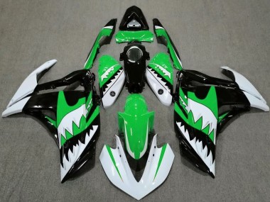 Billige Yamaha R3 Motorrad Verkleidung 2015-2018 - Weiss Grun Schwarz Hai