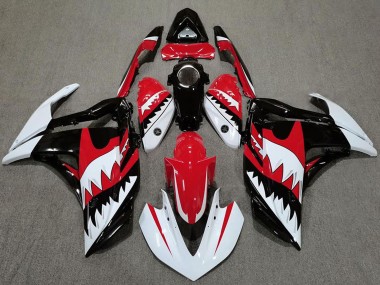 Billige Yamaha R3 Motorrad Verkleidung 2015-2018 - Weiss Rot Schwarz Hai