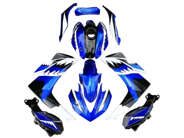 Billige Yamaha R3 Motorrad Verkleidung 2015-2018 - Blau Weiss Schwarz Hai