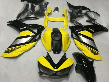 Billige Yamaha R3 Motorrad Verkleidung 2015-2018 - Gelb Silber Glanzendes Schwarz