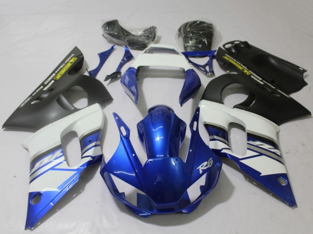 Billige Yamaha R6 Motorrad Verkleidung 1998-2002 - Weiss Blau Matt Schwarz Gelb