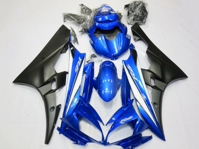 Billige Yamaha R6 Motorrad Verkleidung 2006-2007 - Blau Weiss Matt Schwarz