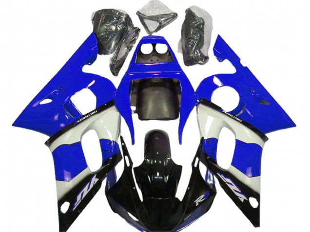 Billige Yamaha R6 Motorrad Verkleidung 1998-2002 - Blau Weiss Glanzendes Schwarz