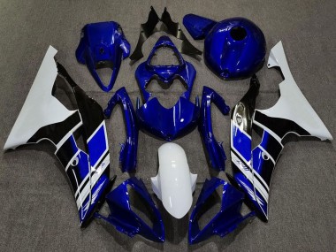 Billige Yamaha R6 Motorrad Verkleidung 2008-2016 - Weiss Blau Glanzendes Schwarz