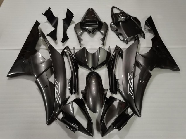 Billige Yamaha R6 Motorrad Verkleidung 2008-2016 - Glanzendes Schwarz Weiss Aufkleber