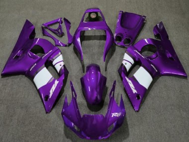 Billige Yamaha R6 Motorrad Verkleidung 1998-2002 - Dunkel Lila Weiss
