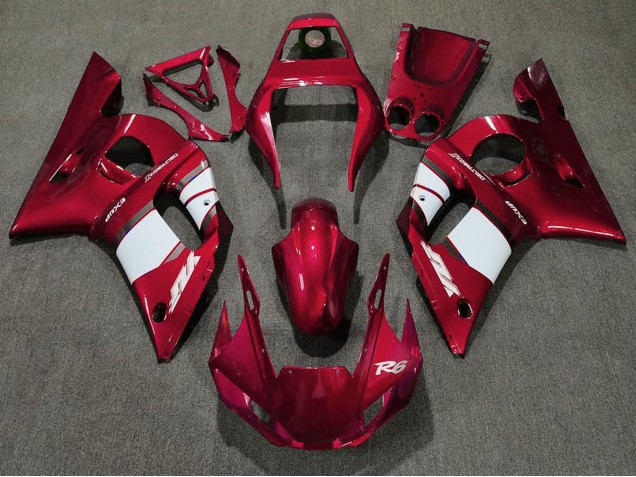 Billige Yamaha R6 Motorrad Verkleidung 1998-2002 - Rot Weiss