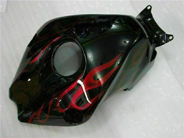 Billige Honda CBR1000RR Motorrad Verkleidung Kit 2008-2011 - Glanzendes Schwarz Rot Flamme