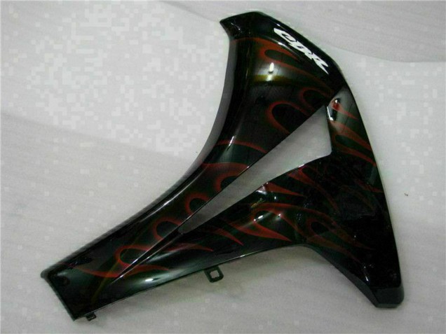 Billige Honda CBR1000RR Motorrad Verkleidung Kit 2008-2011 - Glanzendes Schwarz Rot Flamme