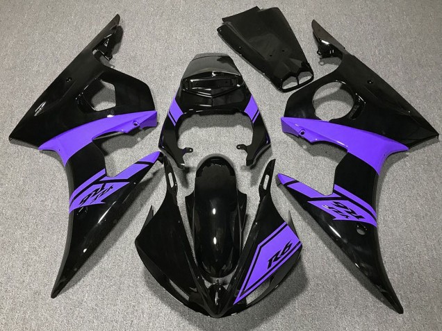 Billige Yamaha R6 Motorrad Verkleidung 2003-2004 - Glanzendes Schwarz Lila