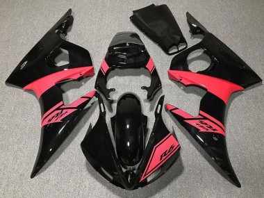 Billige Yamaha R6 Motorrad Verkleidung 2003-2004 - Glanzendes Schwarz Rosa