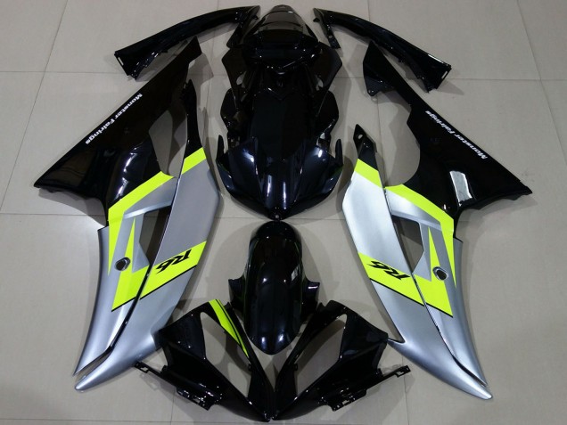 Billige Yamaha R6 Motorrad Verkleidung 2008-2016 - Silber Neon Grun Glanzendes Schwarz
