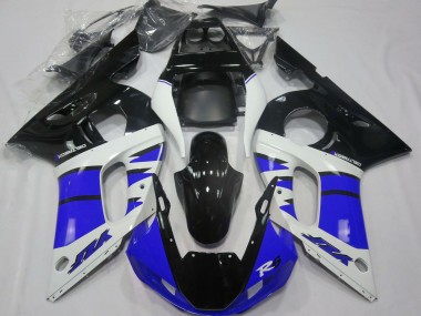 Billige Yamaha R6 Motorrad Verkleidung 1998-2002 - Weiss Blau Glanzendes Schwarz