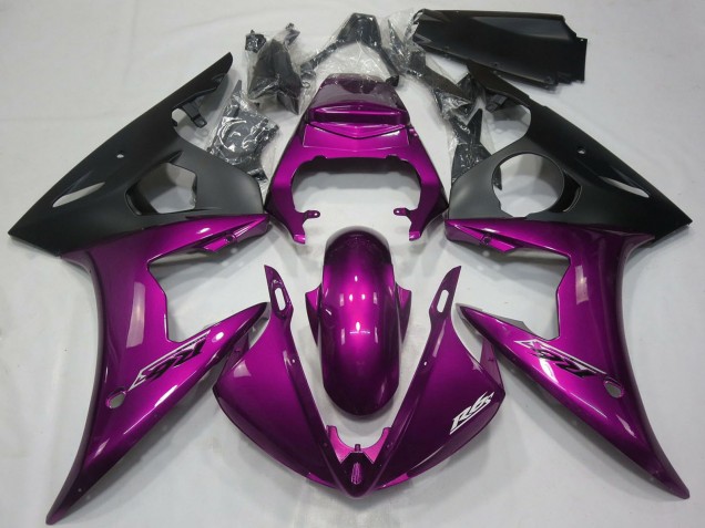 Billige Yamaha R6 Motorrad Verkleidung 2005 - Dunkel Rosa Matt Schwarz