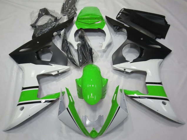 Billige Yamaha R6 Motorrad Verkleidung 2003-2004 - Weiss Grun Matt Schwarz