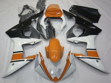 Billige Yamaha R6 Motorrad Verkleidung 2003-2004 - Weiss Orange Matt Schwarz