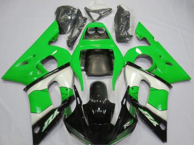 Billige Yamaha R6 Motorrad Verkleidung 1998-2002 - Grun Weiss Glanzendes Schwarz