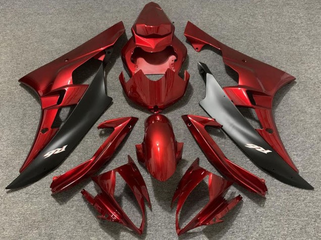 Billige Yamaha R6 Motorrad Verkleidung 2006-2007 - Rot Matt Schwarz