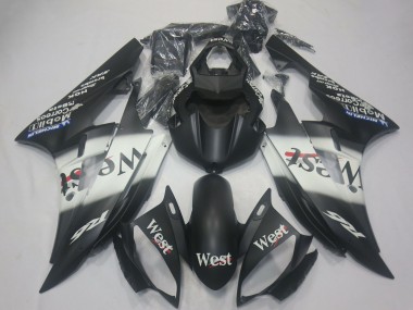 Billige Yamaha R6 Motorrad Verkleidung 2006-2007 - Matt Schwarz Weiss West Michelin