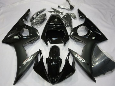 Billige Yamaha R6 Motorrad Verkleidung 2003-2004 - Glanzendes Schwarz Matt Schwarz Weiss Aufkleber