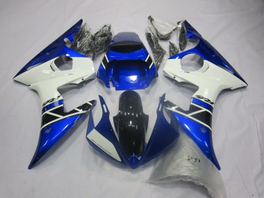 Billige Yamaha R6 Motorrad Verkleidung 2005 - Blau Weiss Glanzendes Schwarz