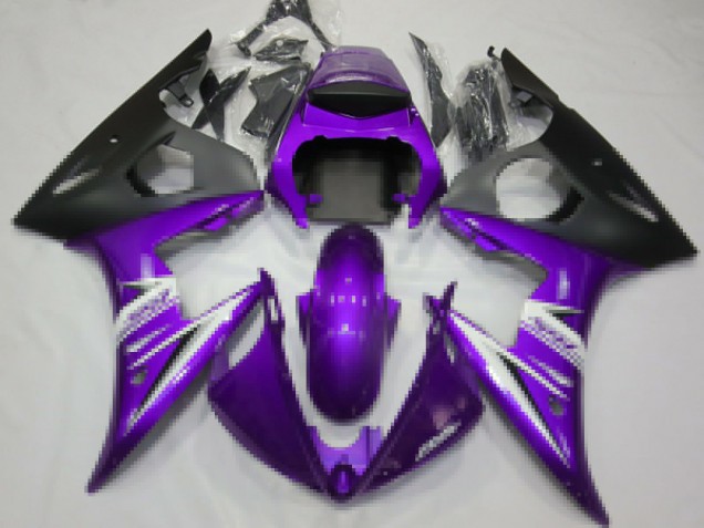 Billige Yamaha R6 Motorrad Verkleidung 2003-2004 - Lila Weiss Matt Schwarz