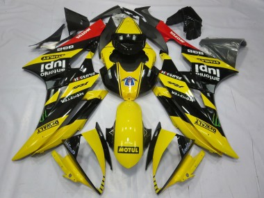 Billige Yamaha R6 Motorrad Verkleidung 2006-2007 - Gelb Schwarz Rot Motul Monster