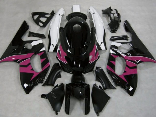 Billige Yamaha YZF600R Thundercat Motorrad Verkleidung 1996-2007 - Glanzendes Schwarz Dunkel Rosa Weiss