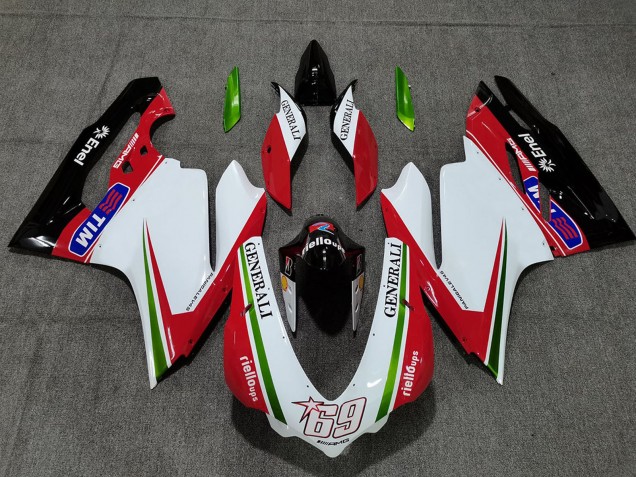 Billige Ducati 959 1299 Motorrad Verkleidung 2015-2020 - Weiss Rot Grun Glanzendes Schwarz Generali Tim 69