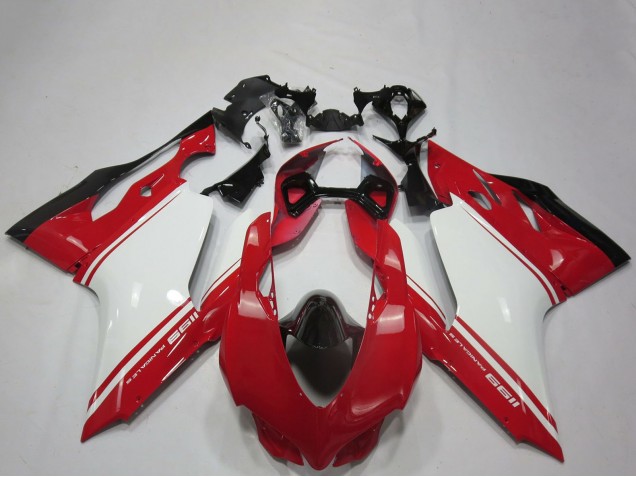 Billige Ducati 1199 Motorrad Verkleidung 2011-2014 - Weiss Rot Schwarz OEM Stil