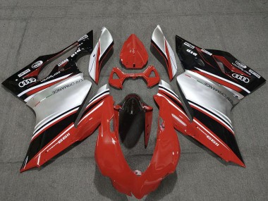 Billige Ducati 1199 Motorrad Verkleidung 2011-2014 - Rot Silber Schwarz Performance