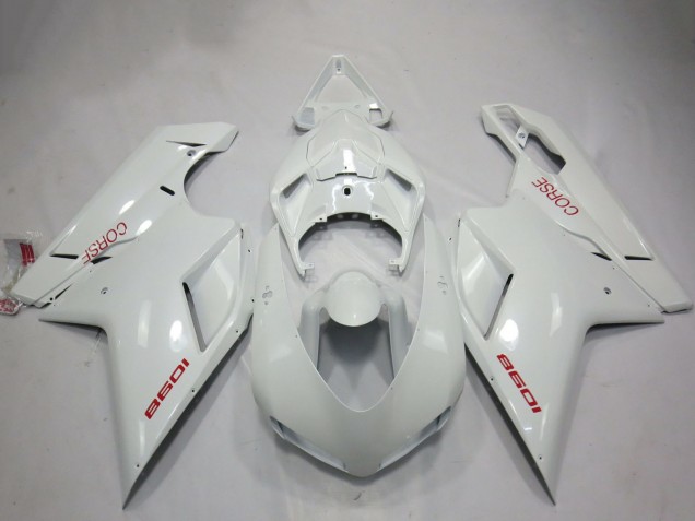 Billige Ducati 1098 Motorrad Verkleidung 2007-2014 - Weiss Corse