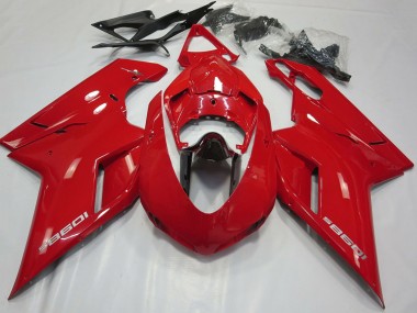 Billige Ducati 1098 Motorrad Verkleidung 2007-2014 - Glanzendes Rot Glanzendes Schwarz