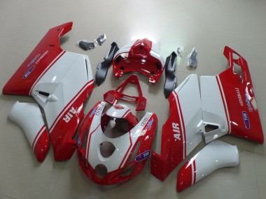Billige Ducati 749 999 Motorrad Verkleidung 2003-2004 - Weiss Rot Air Generali Tim