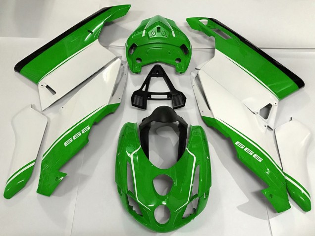 Billige Ducati 999 Motorrad Verkleidung 2003-2004 - Weiss Grun Schwarz