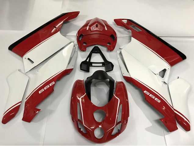 Billige Ducati 999 Motorrad Verkleidung 2003-2004 - Weiss Rot Schwarz