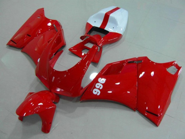 Billige Ducati 996 Motorrad Verkleidung 1993-2005 - Glanzendes Rot Weiss