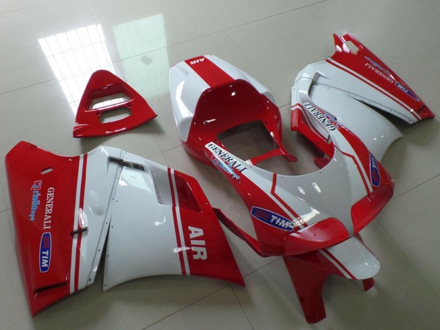 Billige Ducati 748 916 996 998 Motorrad Verkleidung 1993-2005 - Weiss Rot Air Generali Tim