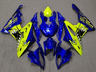 Billige BMW S1000RR Motorrad Verkleidung 2009-2014 - Gelb Blau Hai