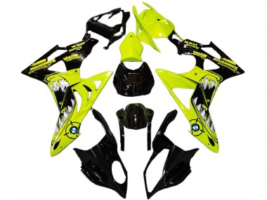 Billige BMW S1000RR Motorrad Verkleidung 2009-2014 - Hohe Sichtbarkeit Gelb Glanzendes Schwarz Hai